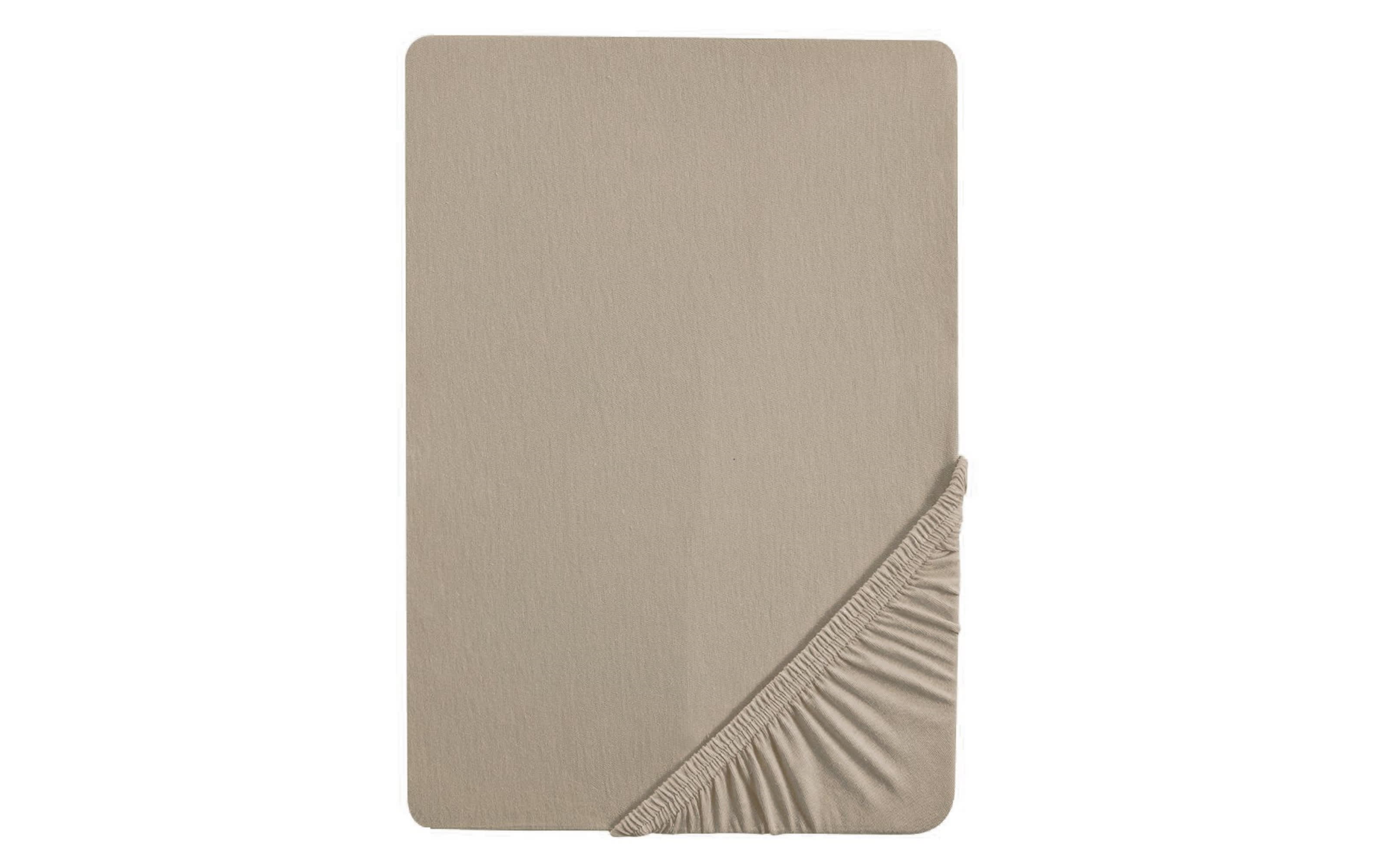 Topper-Spannbetttuch, taupe, 90 x 190 cm
