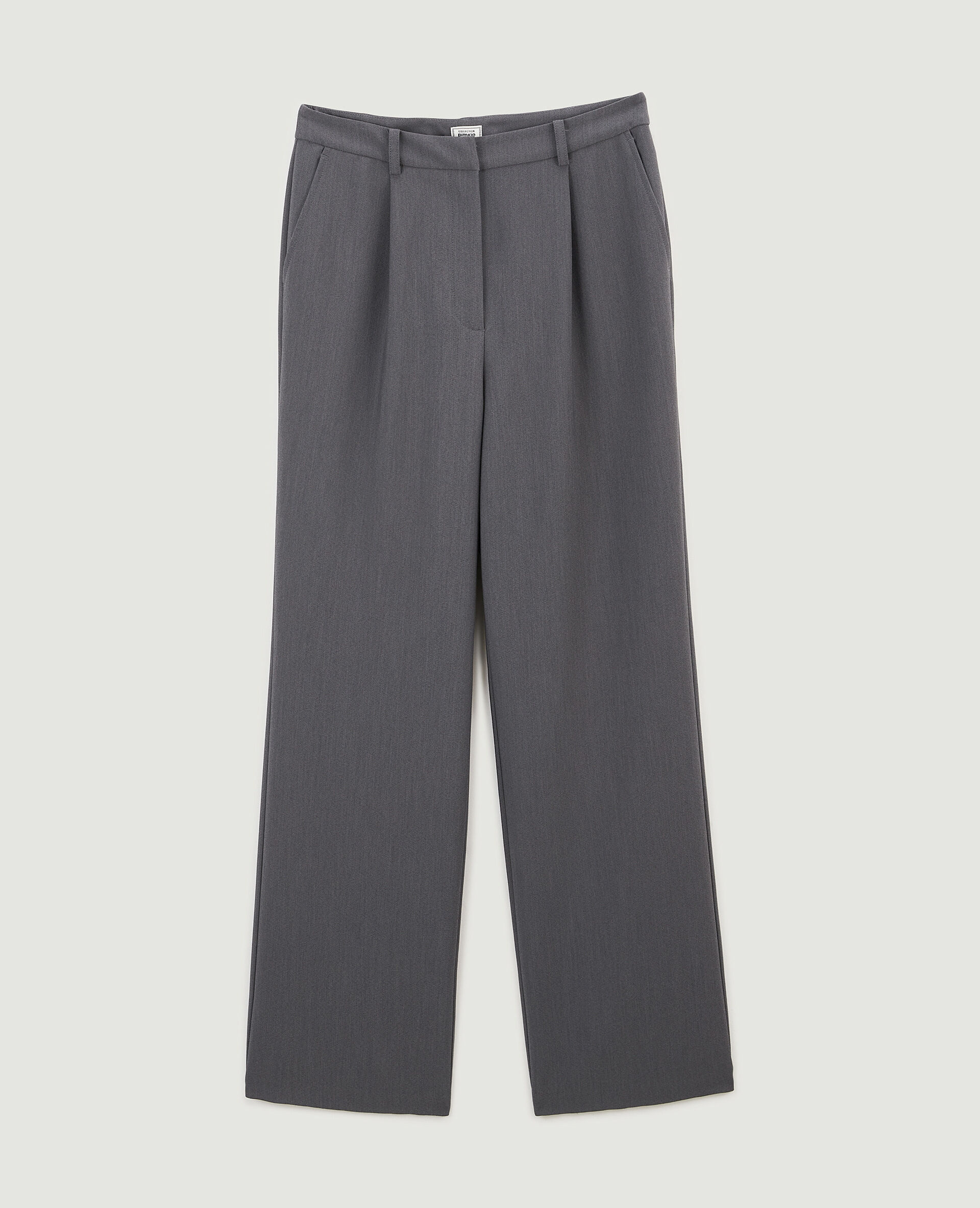 Pantalon droit avec fines rayures - Gris foncé