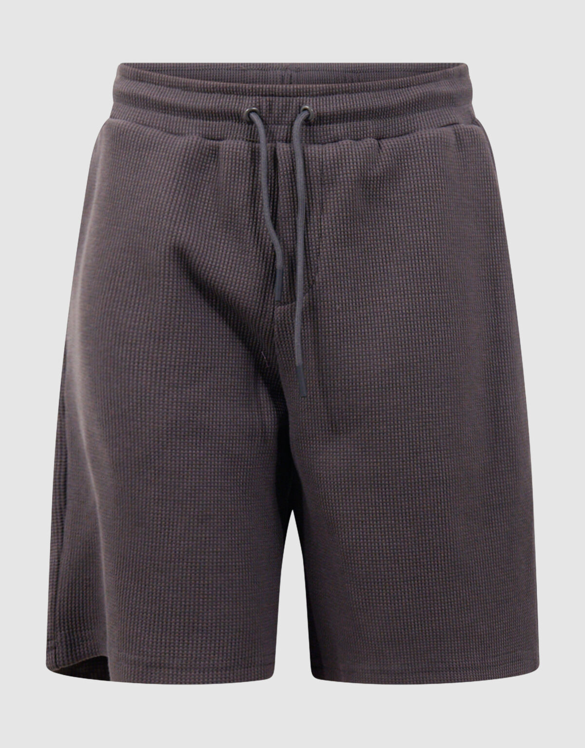 Waffle Structuur Short Donkergrijs