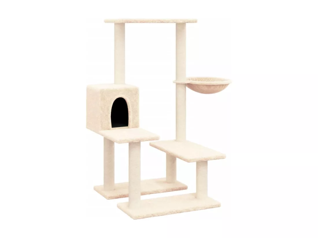 Arbre à chat avec griffoirs en sisal Crème 94,5 cm
