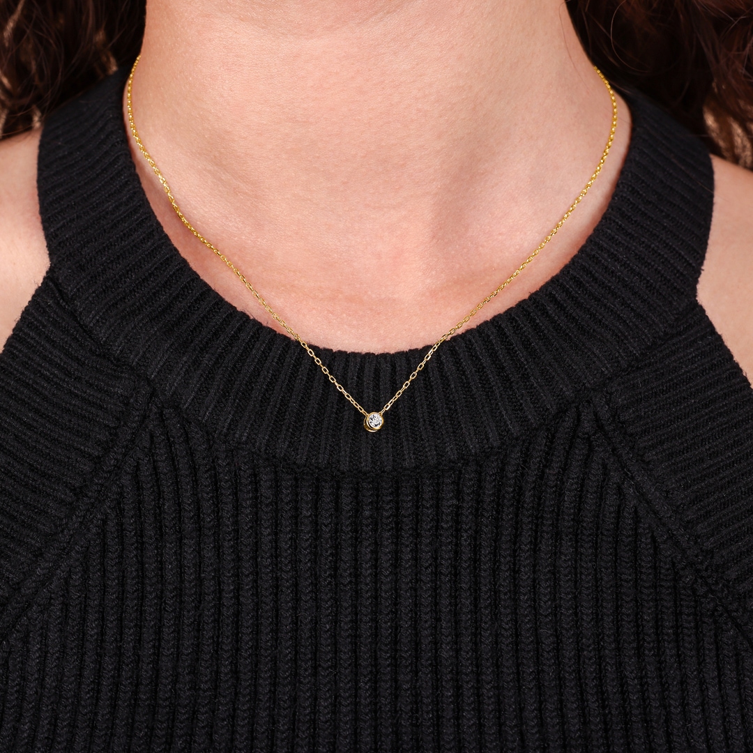 Collier 750/18 K Gelbgold mit Diamanten 0.10 ct H/si