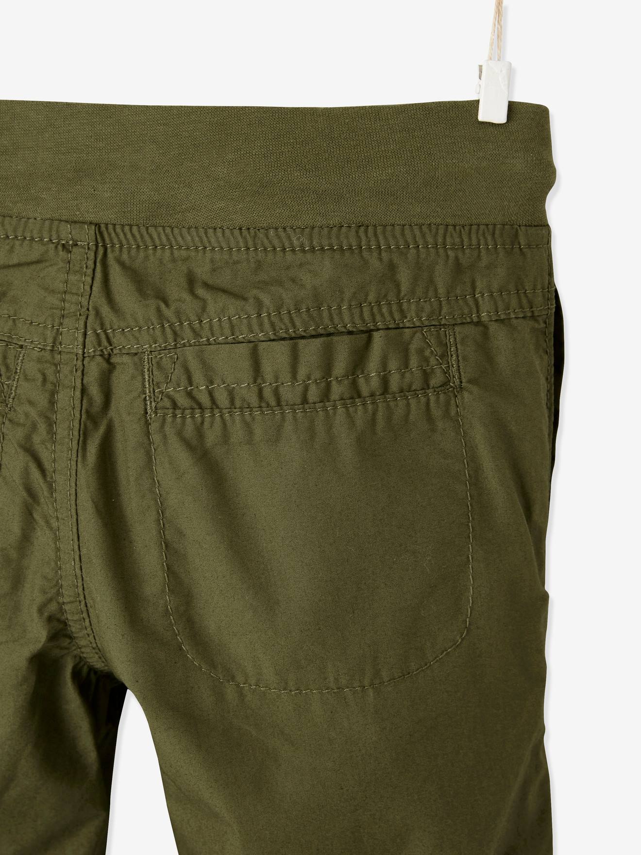 Calça cargo bege que se transforma em bermuda para meninos