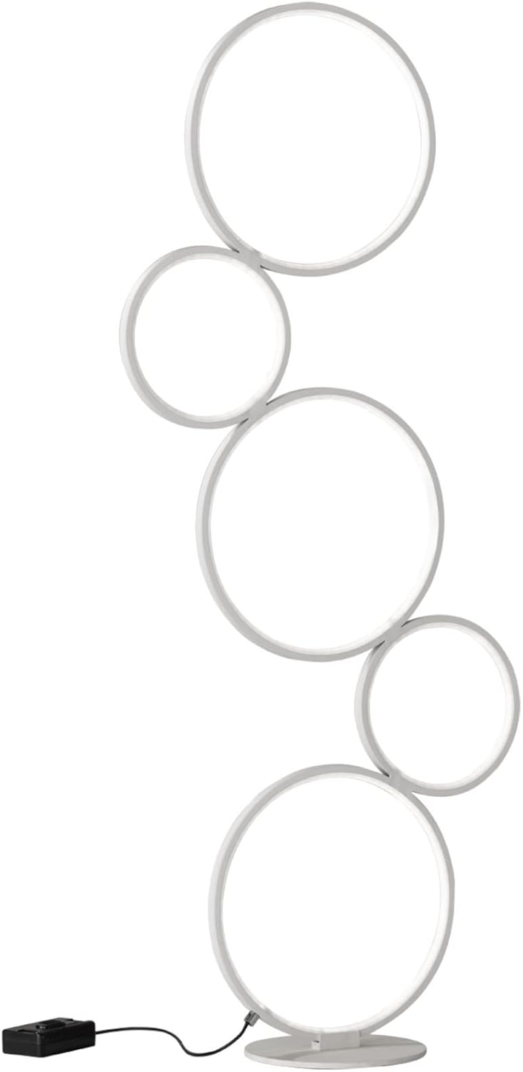 Trio Leuchten LED Stehleuchte Rondo 422610531, Metall weiß matt, inkl. 36 Watt LED, Fuß Dimmer