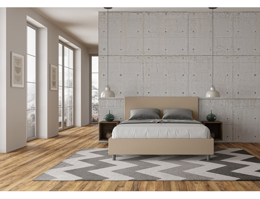 ITYHOME - Lit coffre adele 160x200 similicuir taupe