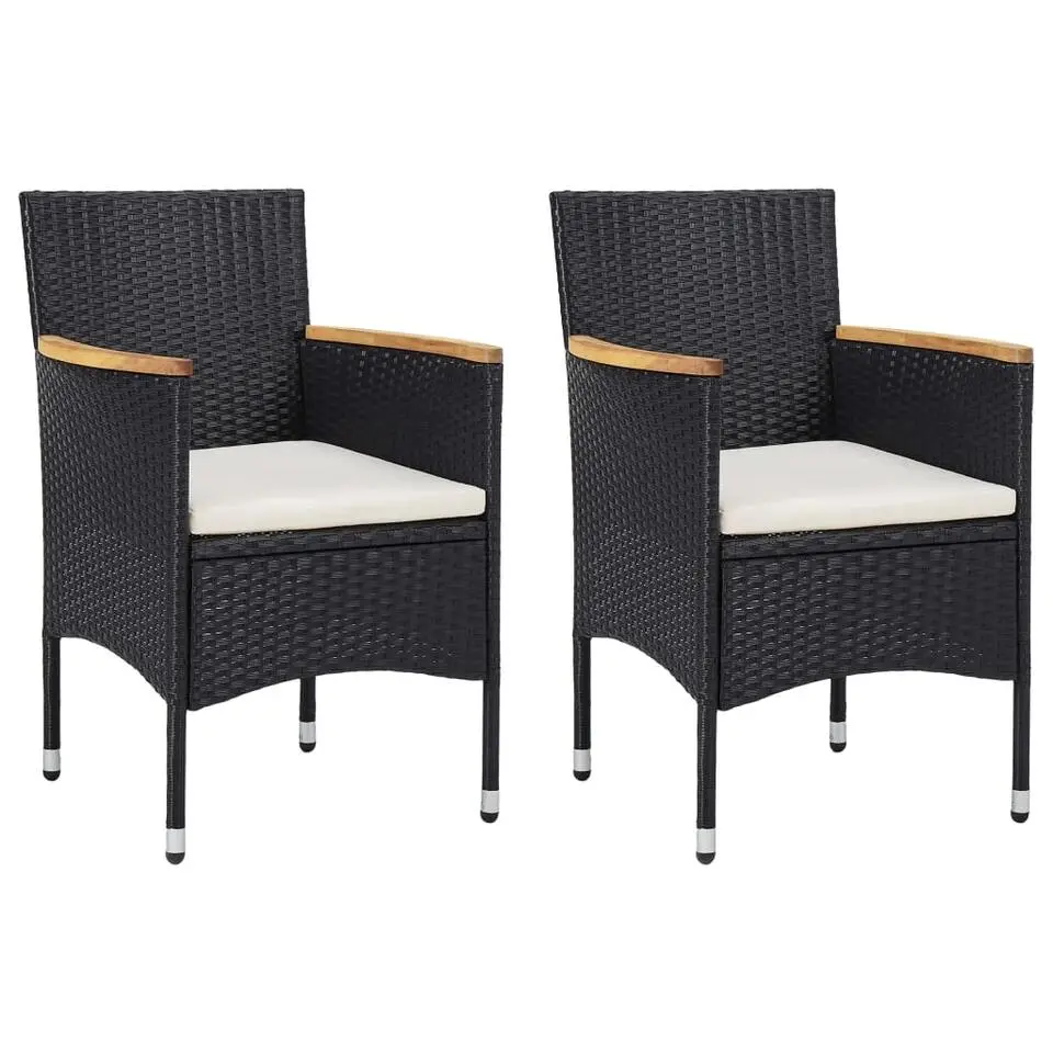vidaXL - Tuinset - Zwart - Poly rattan