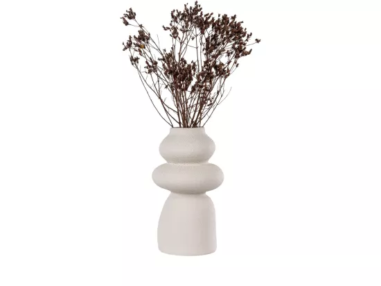 Nosara - Vase de forme organique en grès H26,5cm : Couleur - Ivoire