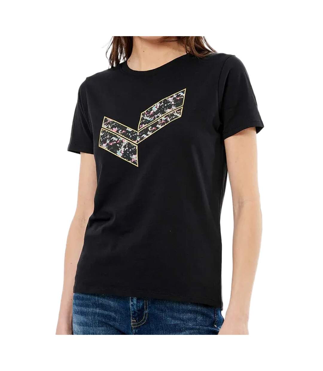 T-shirt Noir Femme Kaporal 3W11