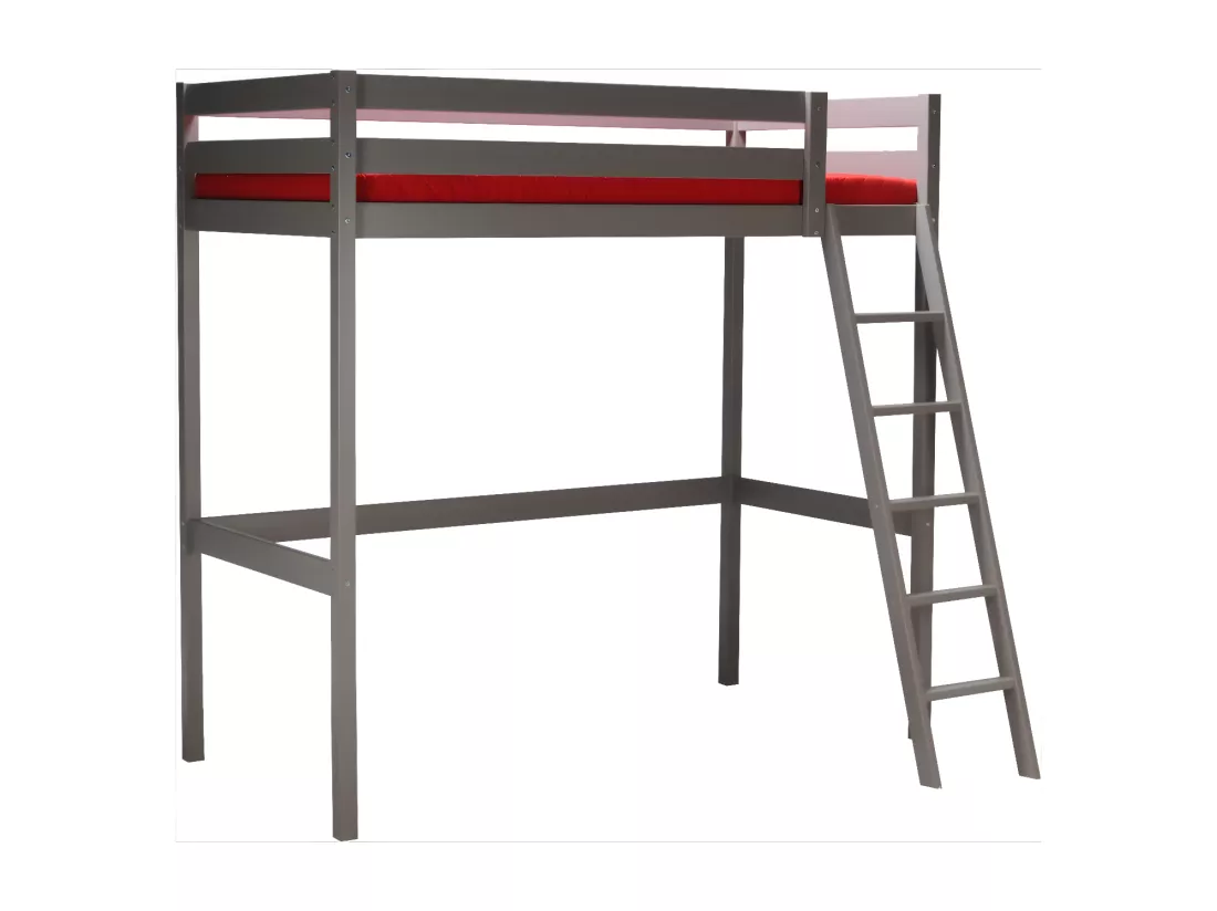 Lit mezzanine STUDIO 90x190 + 1 sommier / Gris Taupe