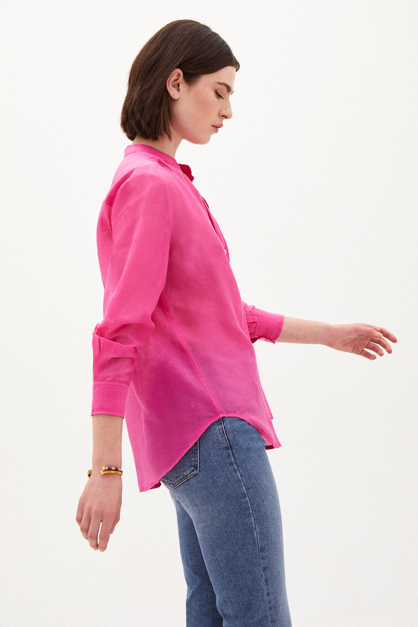Blusa Emma Flowy com seda - Rosa