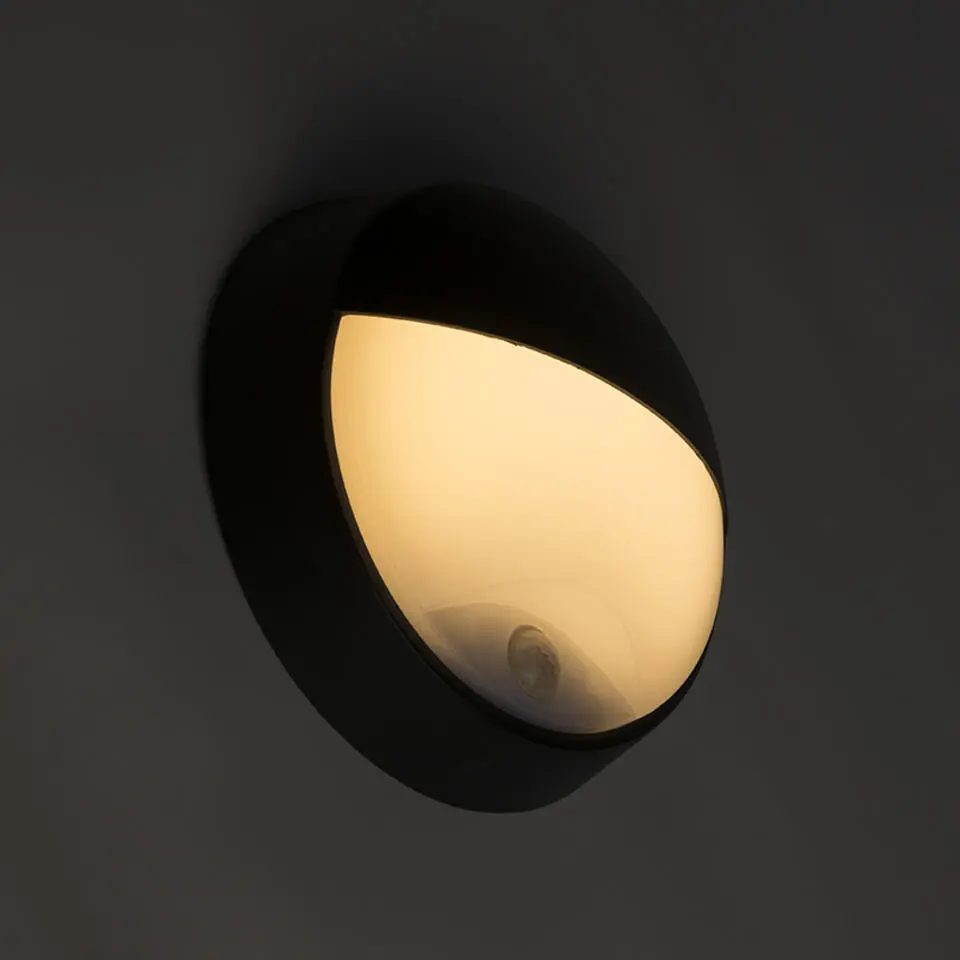 Qazqa buitenlampen met sensor hortus zwart geïntegreerde led