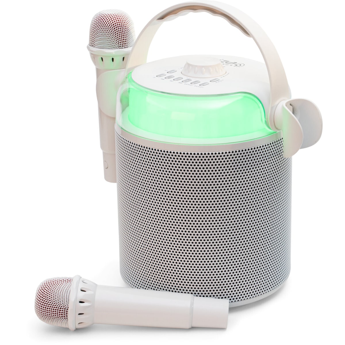 Ibiza karaokesystem med Bluetooth og 2 mikrofoner (hvit)
