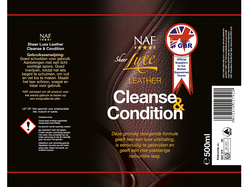 NAF Sheer Luxe Leather Cleanse – Voor zachte en effectieve reiniging van paardrijleder