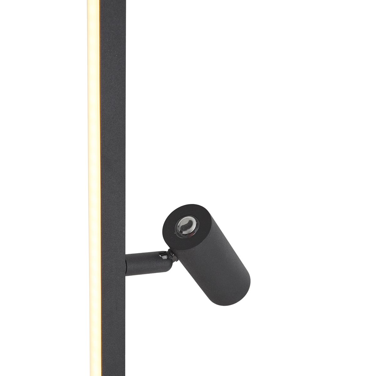 Design vloerlamp zwart met leeslamp incl. LED met touch dimmer - Throttle