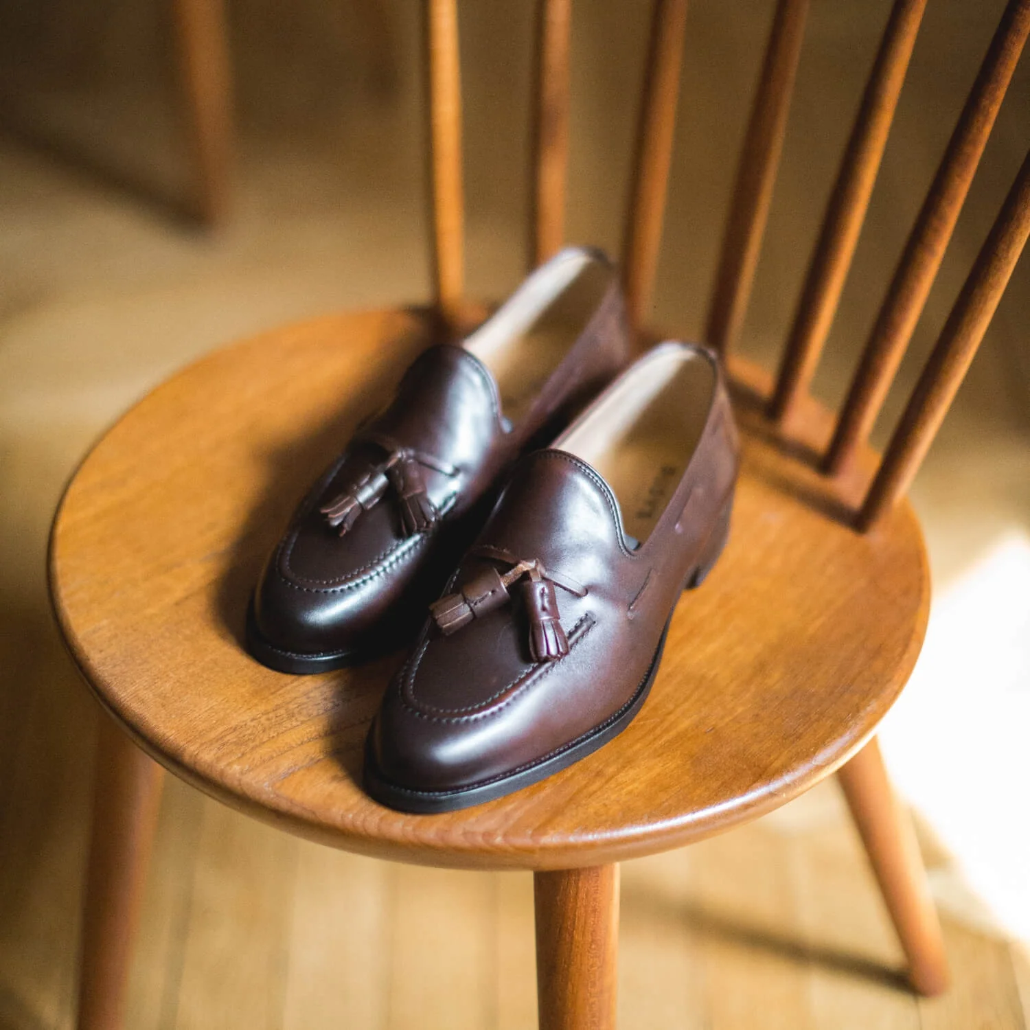 Micky-Mocassin à glands en cuir brown