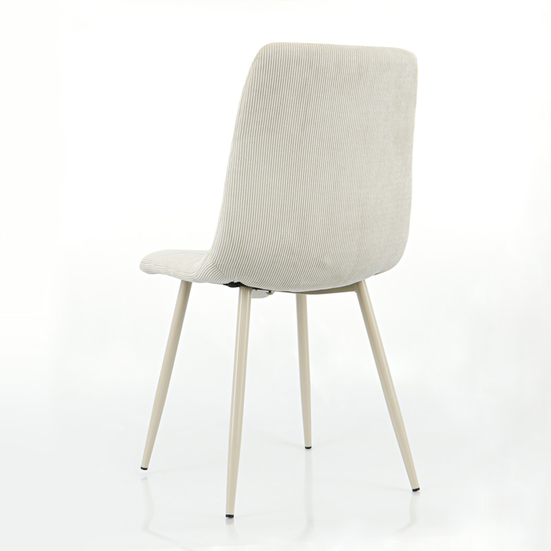Chaise 'Tania' velours côtelé beige