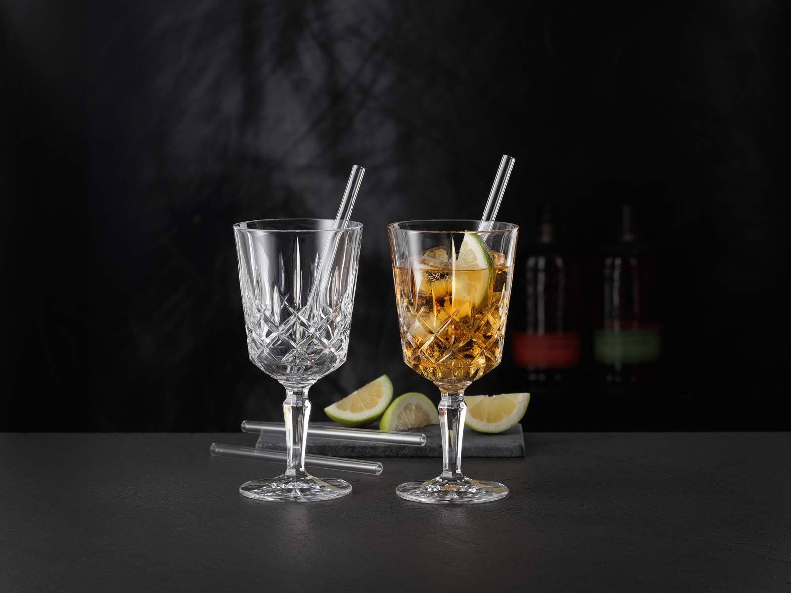 Nachtmann Cocktailgläser mit Glastrinkhalmen Noblesse 355 ml 2er Set