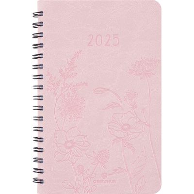Agenda de poche spiralé Primrose - 1 semaine sur 2 pages - 10 x 15 cm - rose - Oberthur