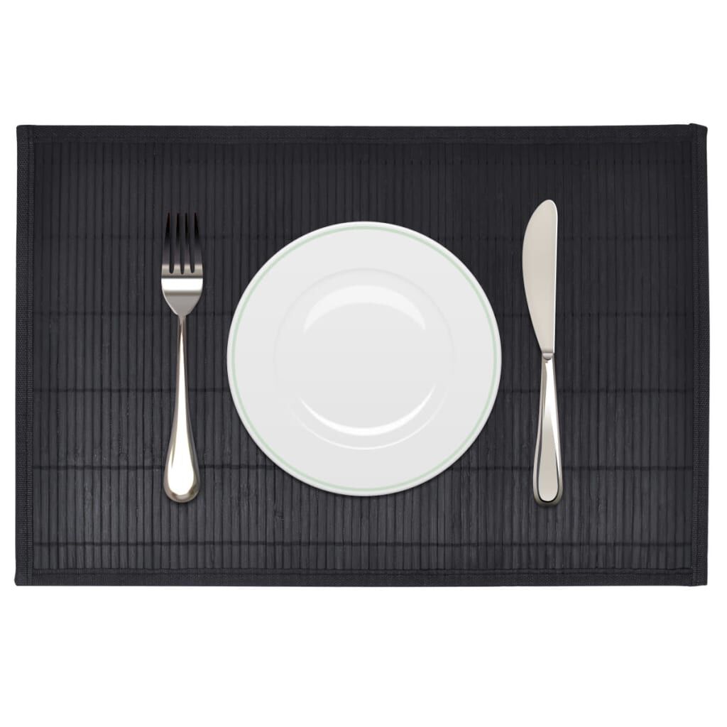 vidaXL Bamboe placemats, 6 stuks, 30 x 45 cm, zwart
