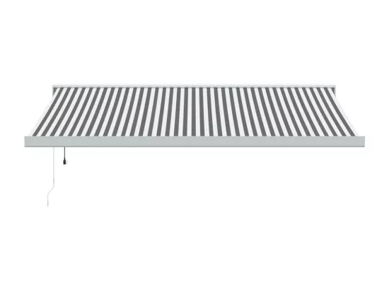 Auvent rétractable anthracite et blanc 4x3 m tissu et aluminium