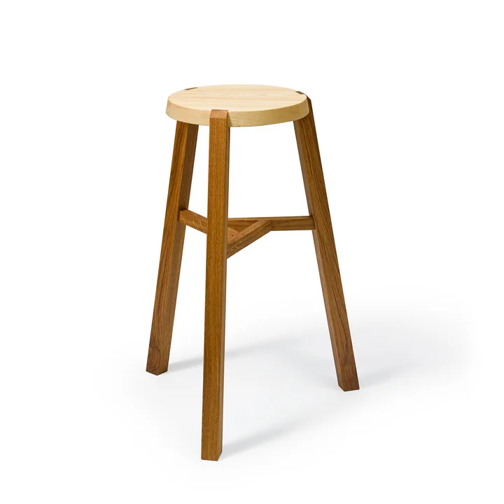 Auerberg - Y-Barhocker H 65 cm, Esche geölt / Eiche geölt