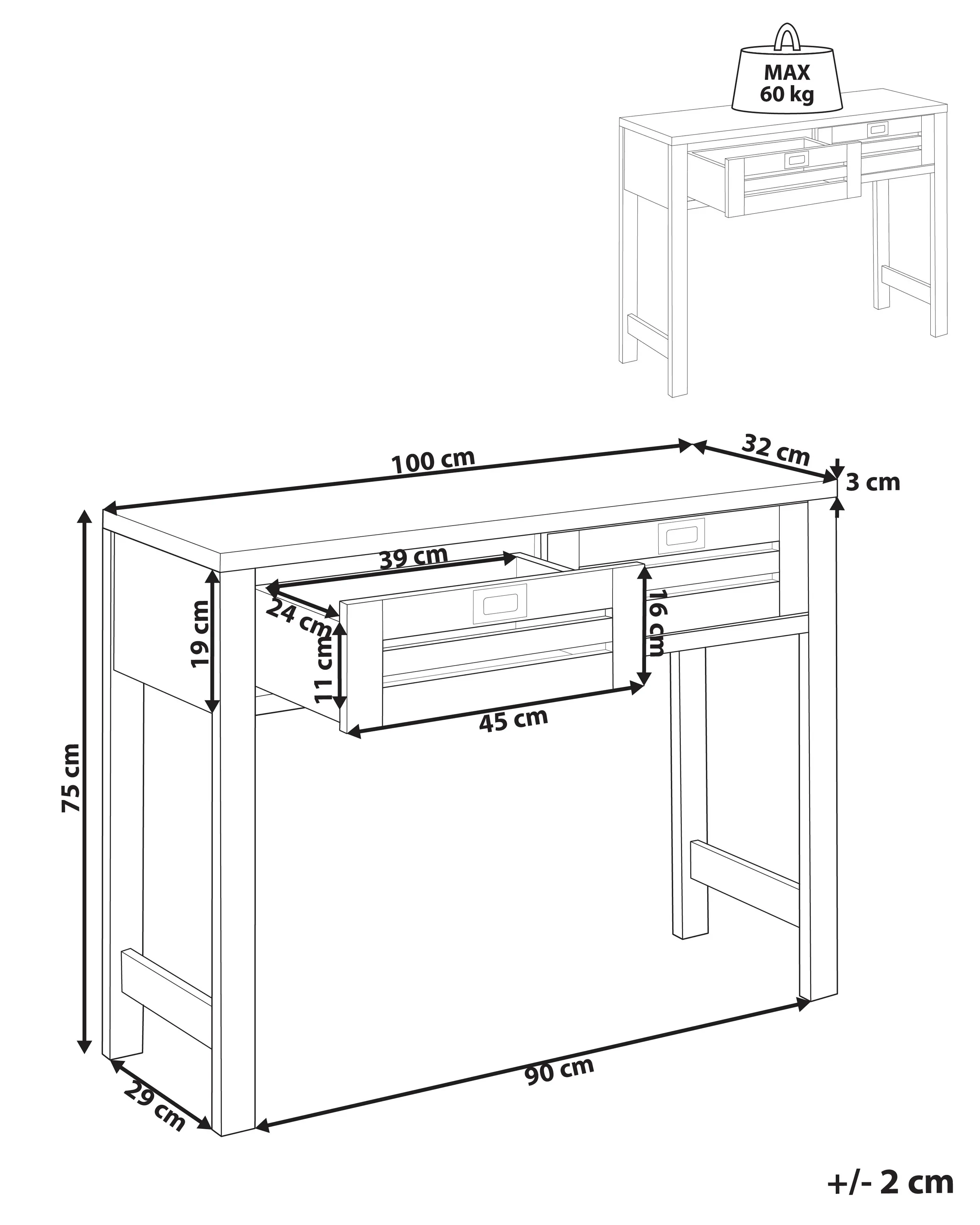 Sidetable RANDA Lichtbruin