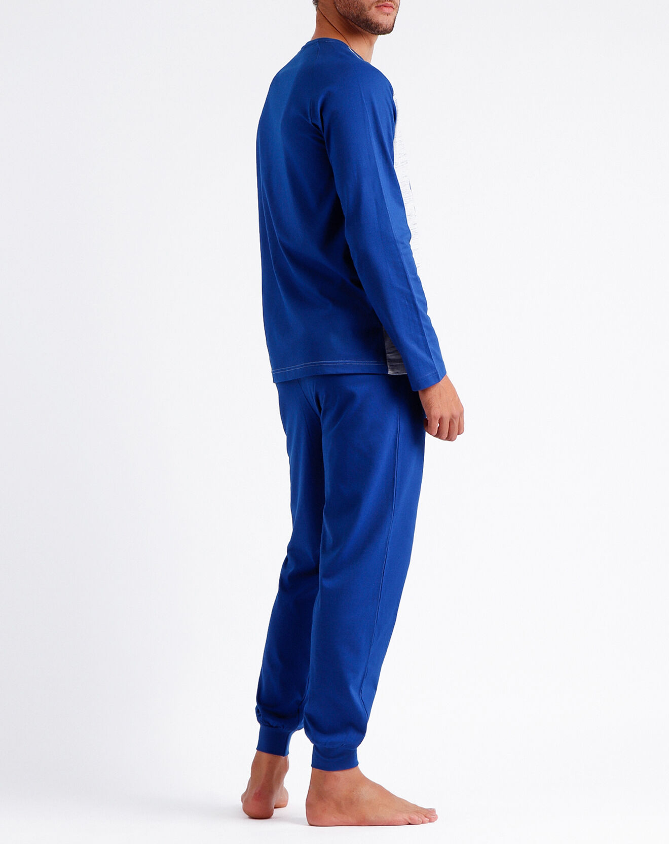 28 Pyjama T-Shirt Manches Longues & Pantalon bleu