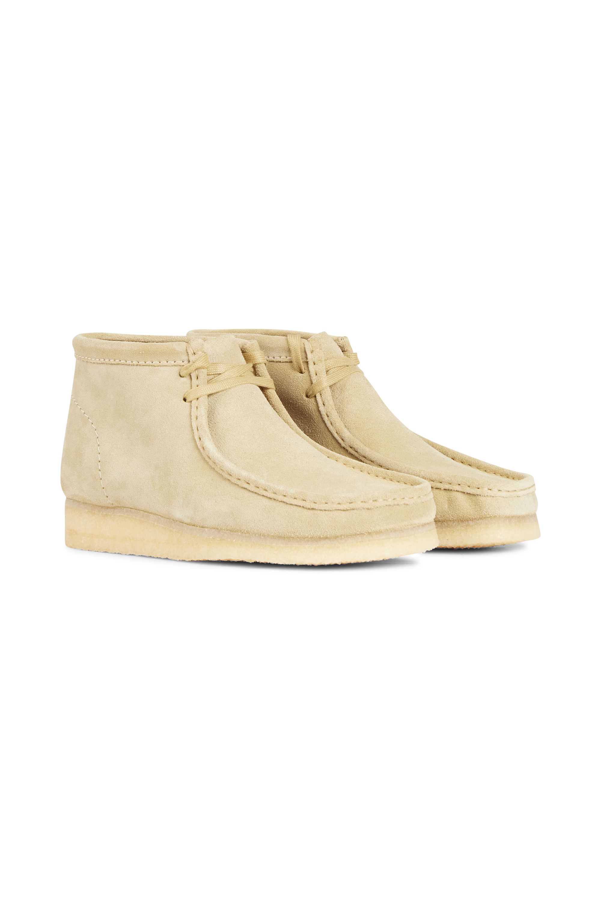 CLARKS ORIGINALS Boots en velours WALLABEE Beige