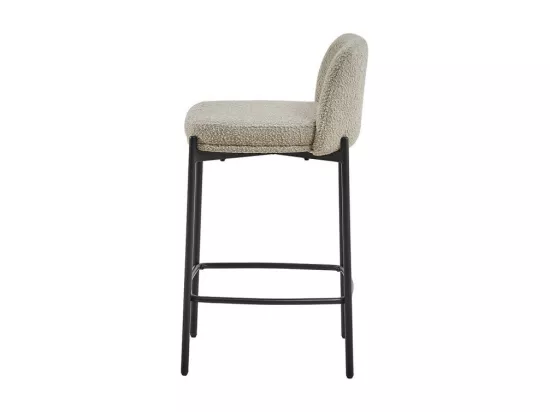 Chaise de comptoir ELISE – Couleur sable – Pieds en métal – Hauteur 85 cm – Style moderne