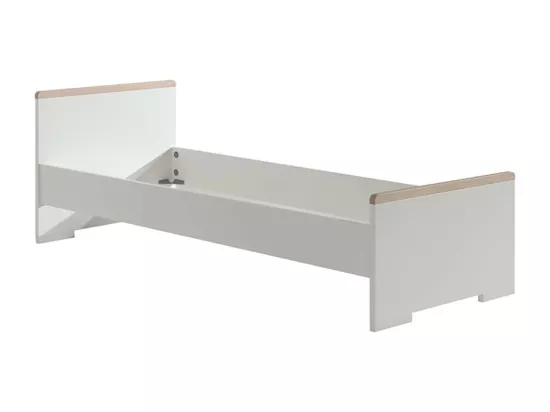 NASH WHITE - Chambre 90x200cm + Armoire 2P + Pack Bureau