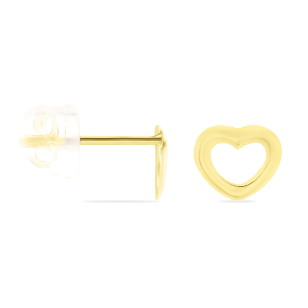 Boucles D'oreilles Puces Anne-maudae Coeurs Or Jaune