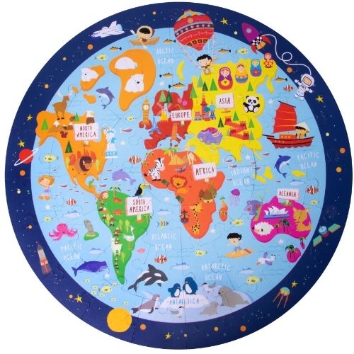 Apli kids vloerpuzzel wereld - 48st