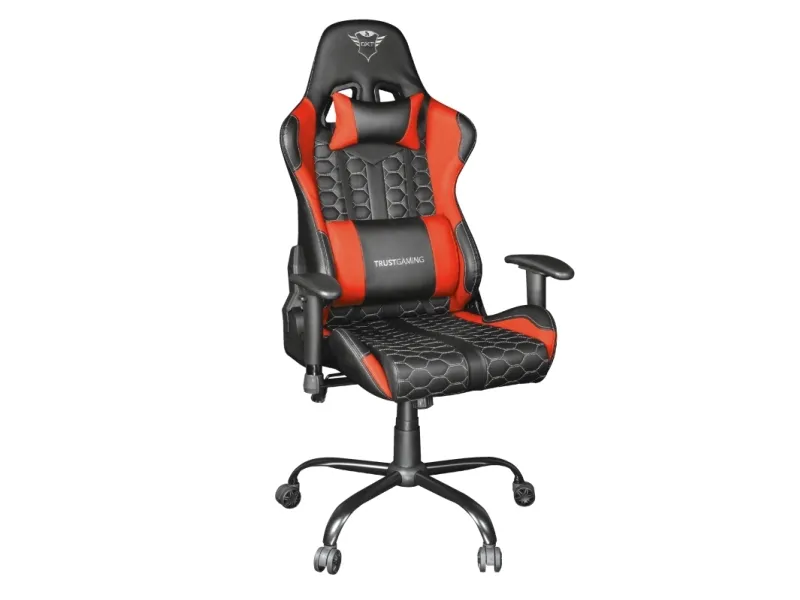 Trust Gaming GXT 708R Resto - Spillestol - ergonomisk - armstøtter - vippe - drejeled - metalramme, polyuretan-læder, elastisk stof - rød