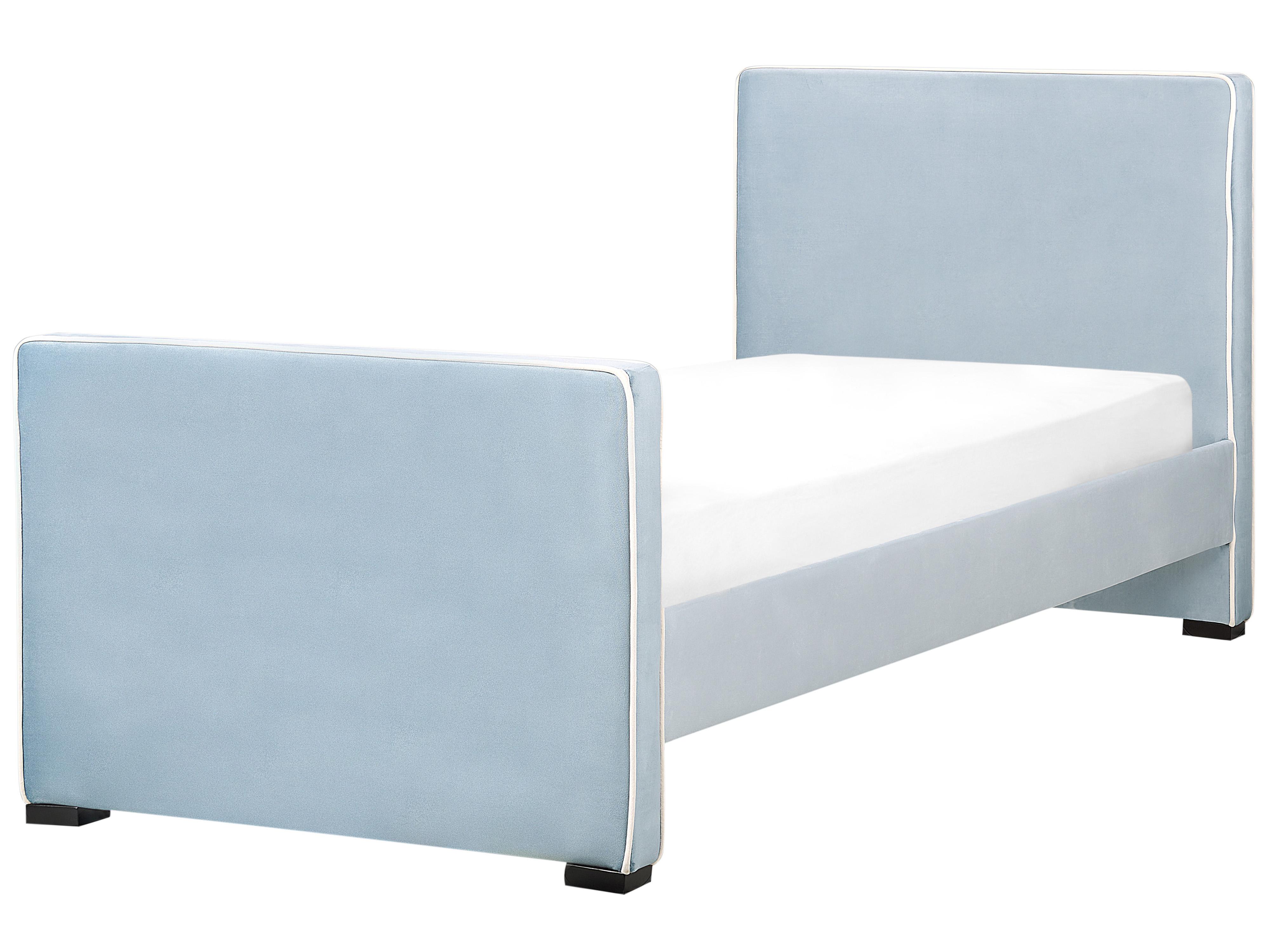 Bed Fluweel TEENIE 90 x 200 cm Lichtblauw