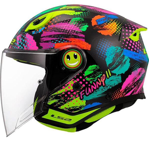 LS2 - Casque enfant OF622 Funny II Joy Noir / Rose / Orange / Bleu / Brillant