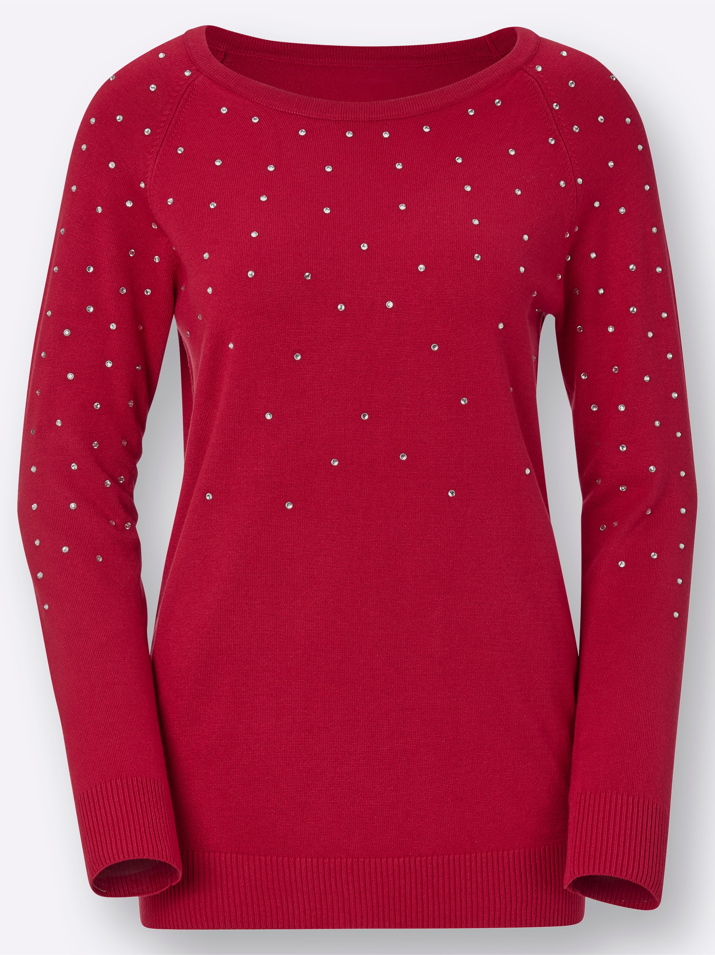 Langarm-Pullover in rot