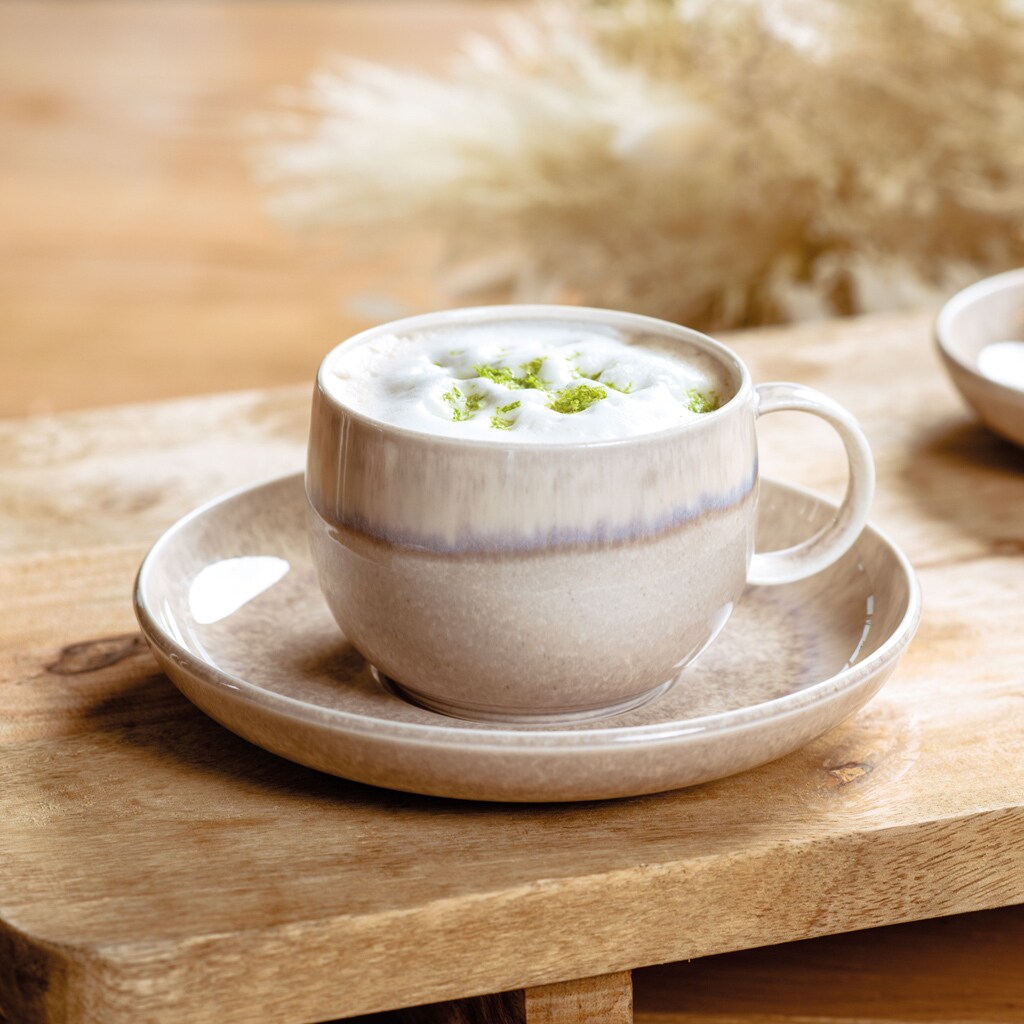 like. by Villeroy & Boch Kaffeetassen mit Untertassen Perlemor Sand 190 ml 6er Set
