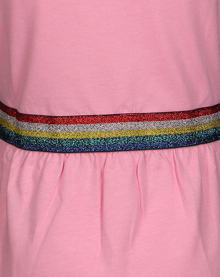 Kleid ENJOY SUMMER mit Glitzerbund in rosa