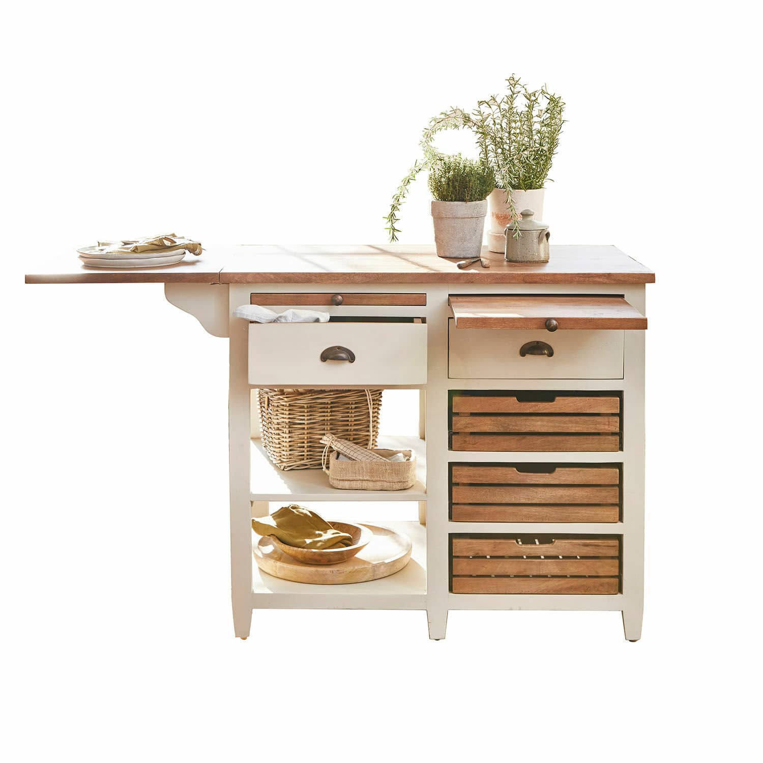 Küchenblock Vauthiermont creme/braun