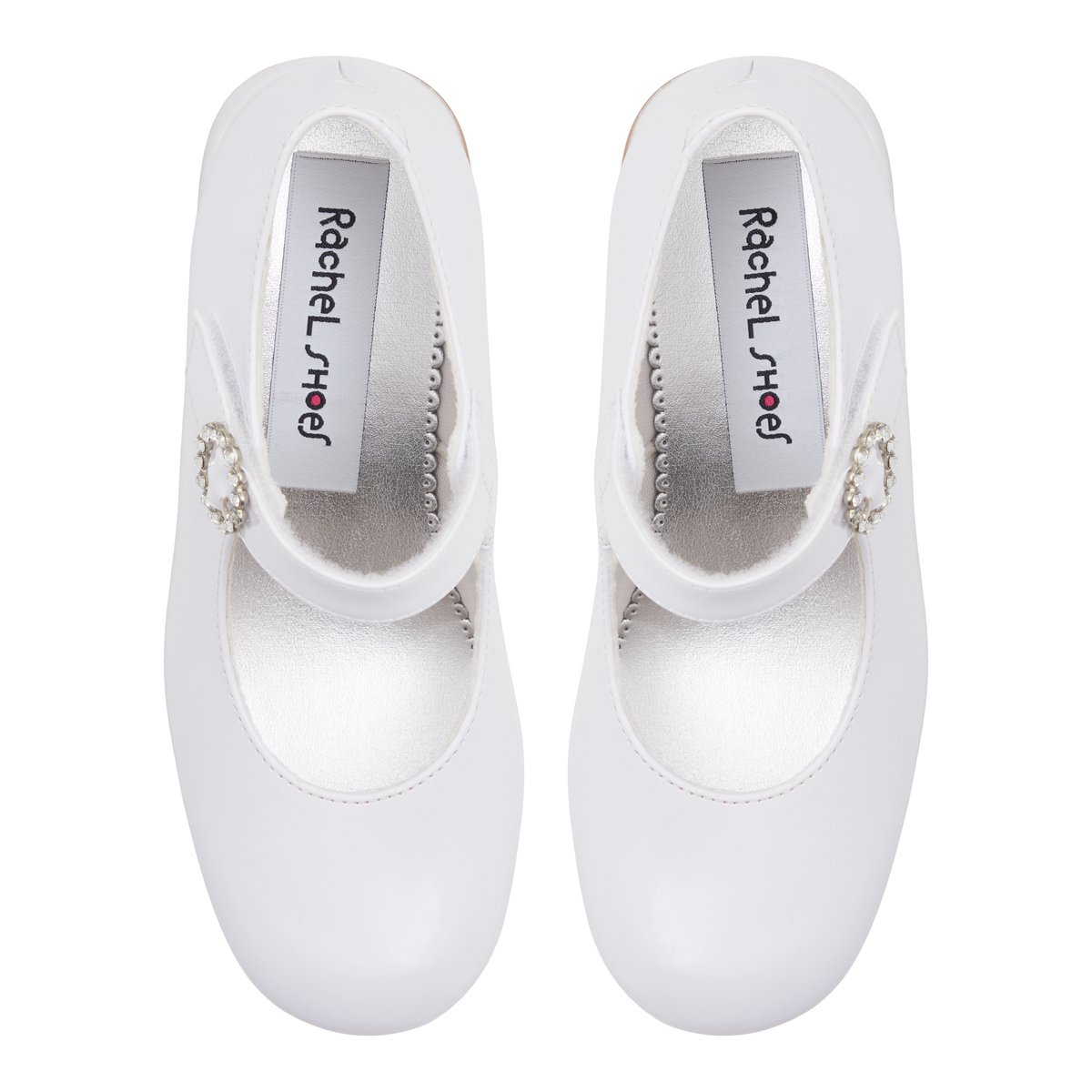 RACHEL-Francine-jg-Mary Jane Ballerine - Talon bloc - Blanc