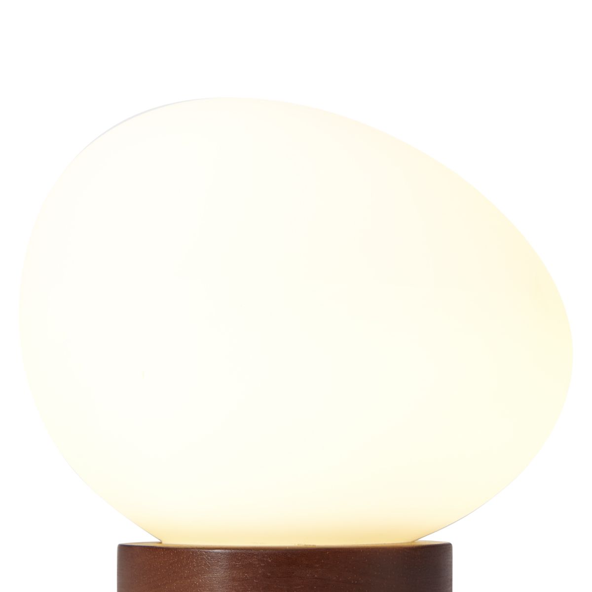 Japandi tafellamp hout met opaal glas - Sally