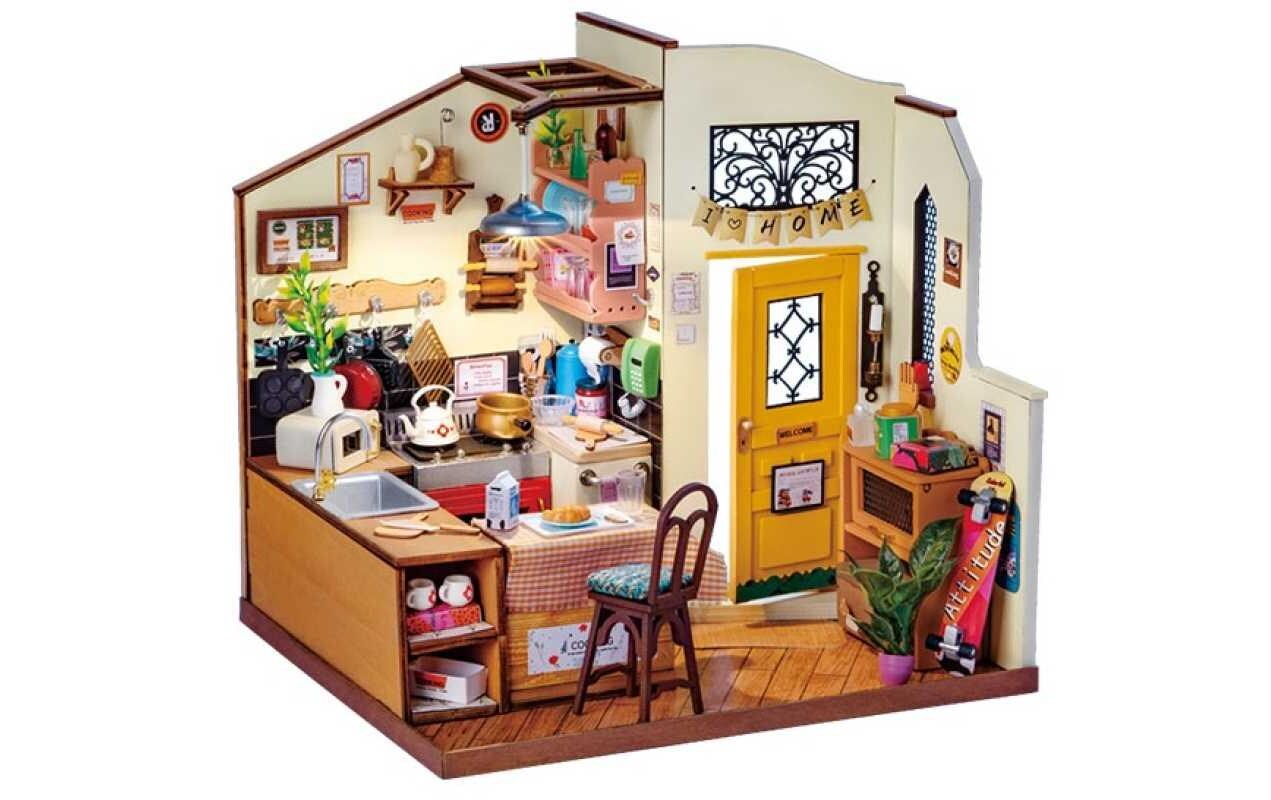Bausatz Cozy Kitchen3D-Puzzle aus lasergeschnittenen Holzteilen