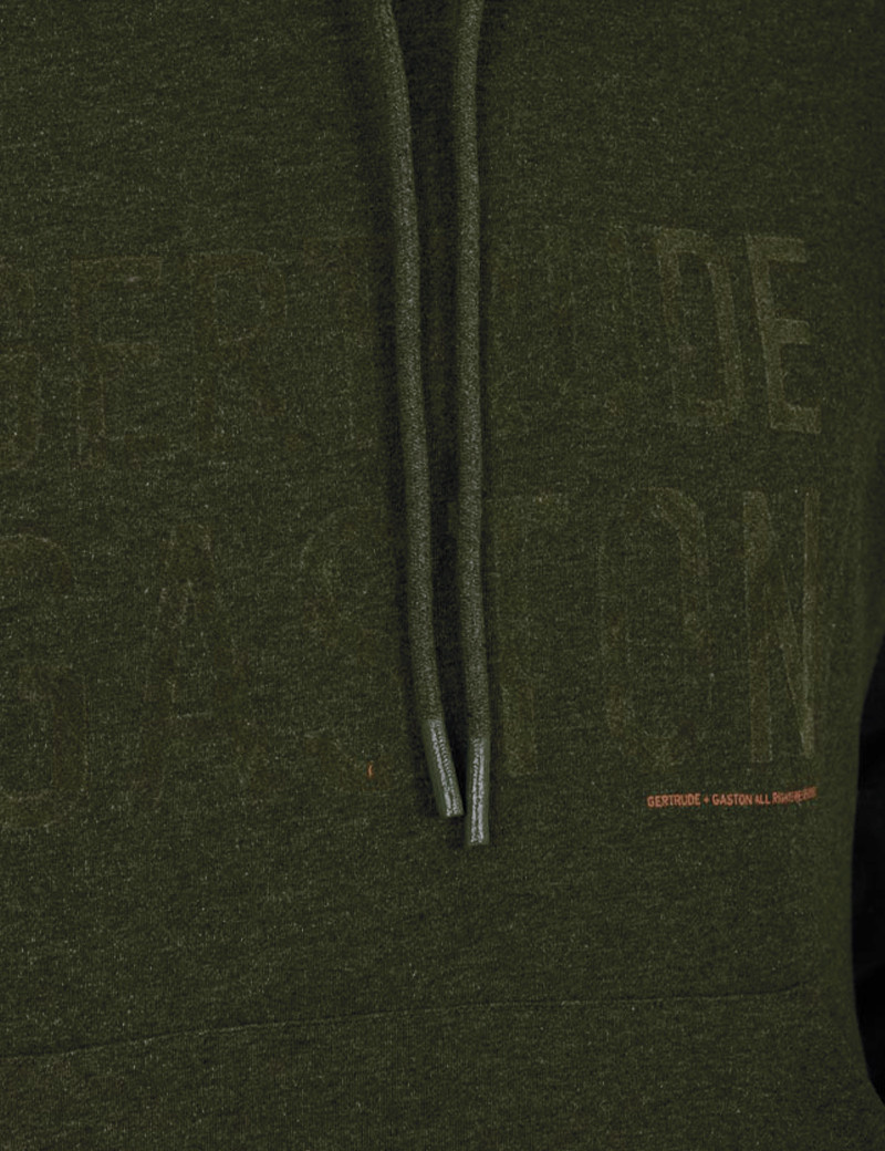 GERTRUDE&GASTON SWEAT HOMME ANTONIN CAPUCHE LOGO KAKI