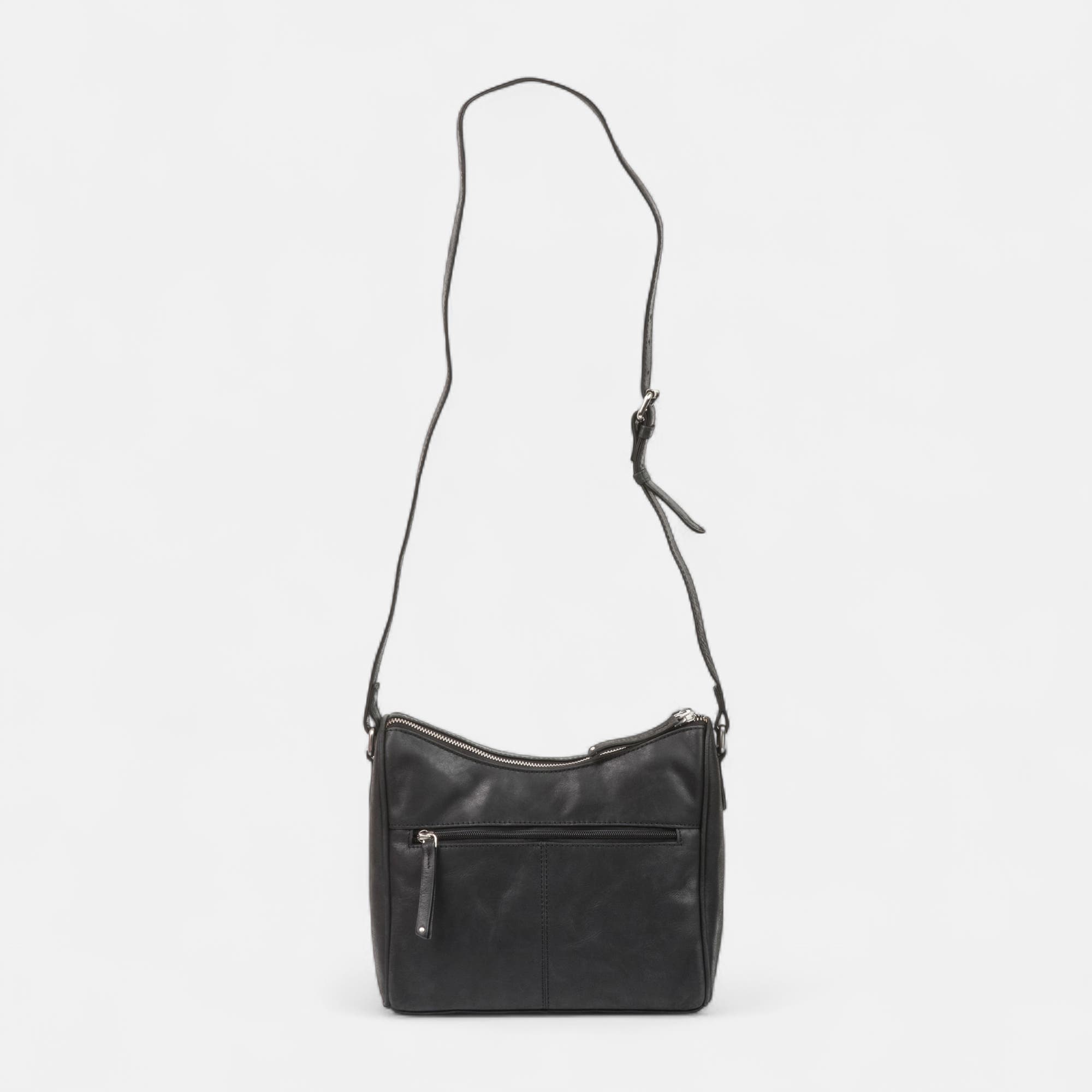 Sac bandoulière en cuir noir