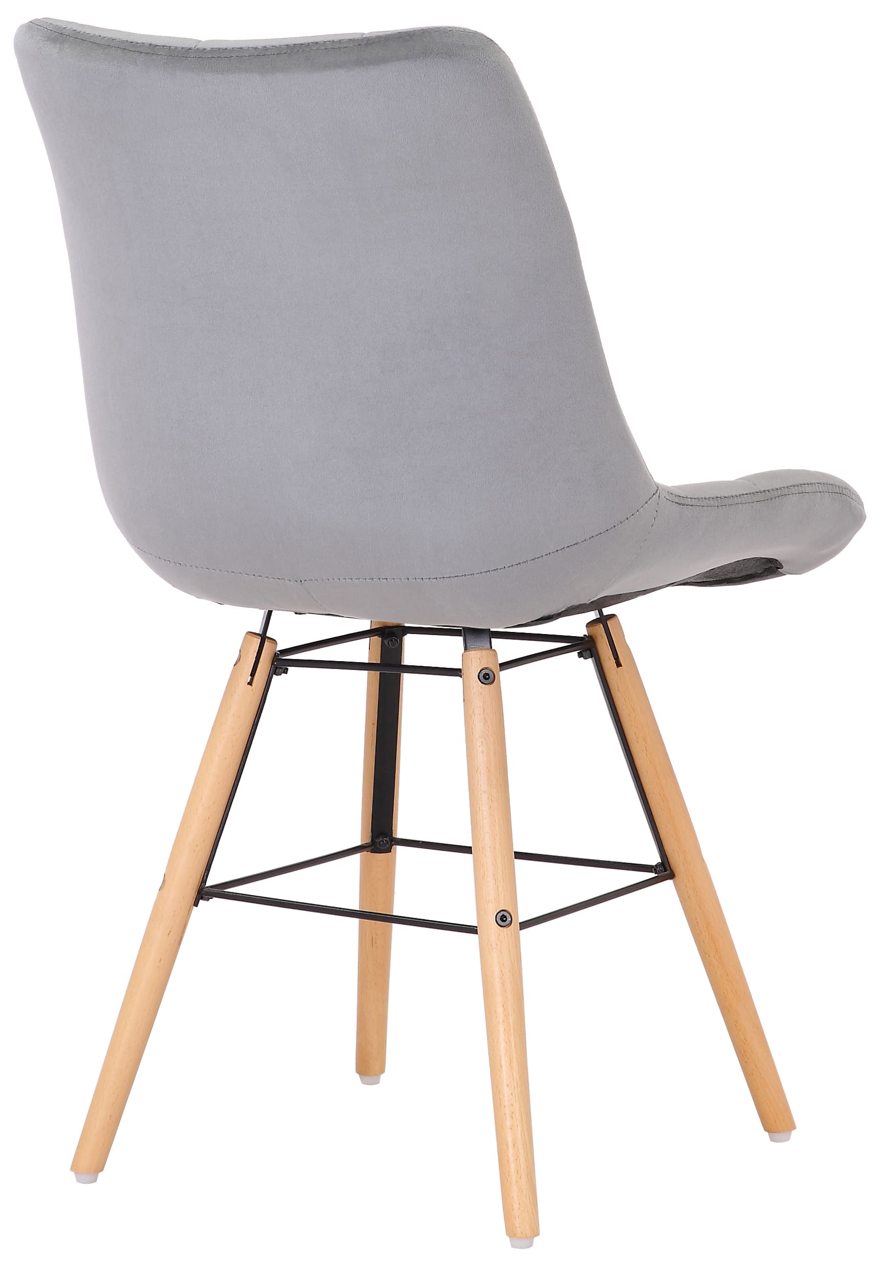 CLP 2er Set Stühle Leni Samt I Polsterstühle Mit Gestepptem Sitz Und Samtbezug I Lehnstühle Mit Einem Gestell Aus Holz Und Metall