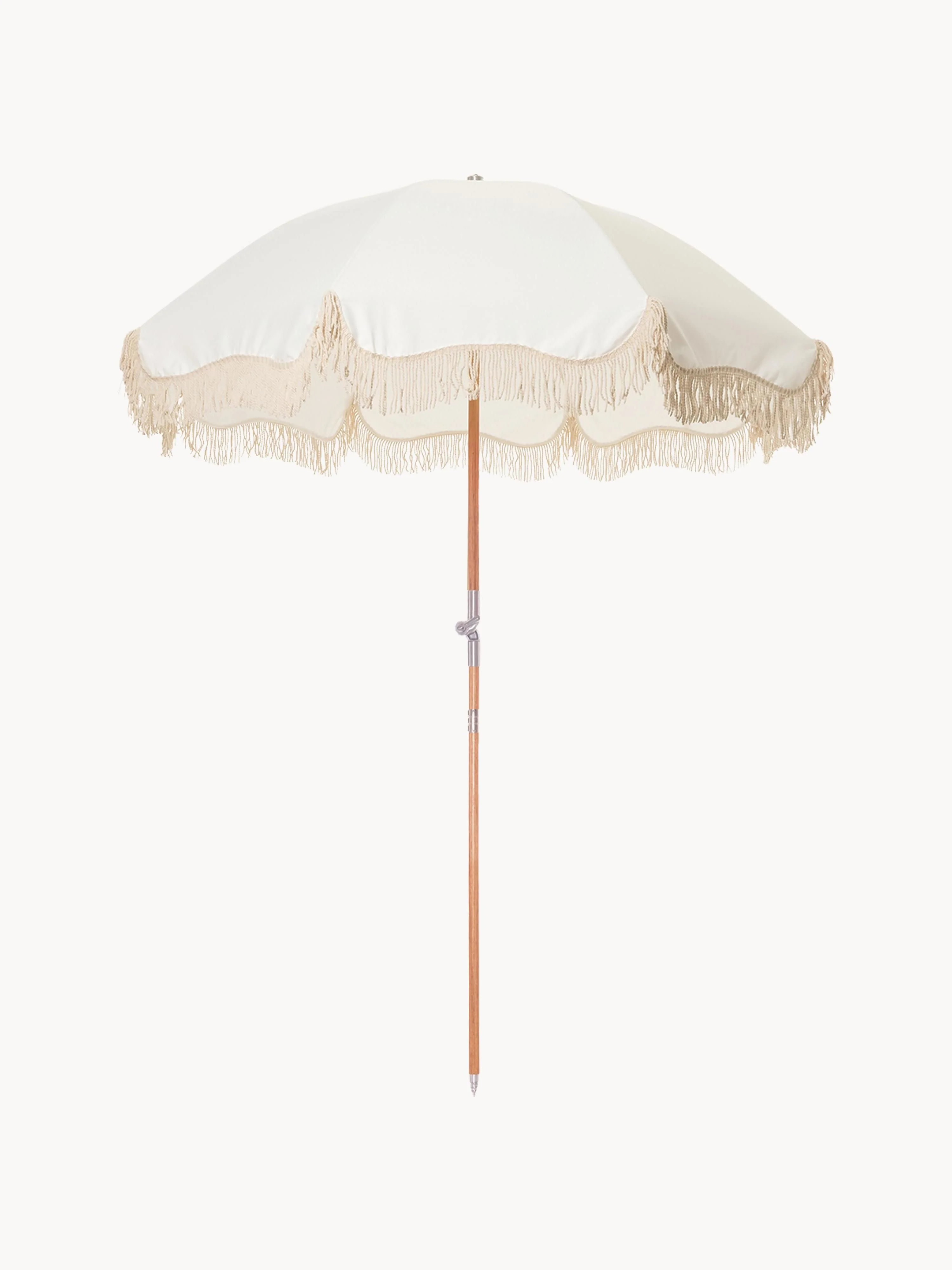 Kantelbare strandparasol Retro met franjes, Ø 180 cm