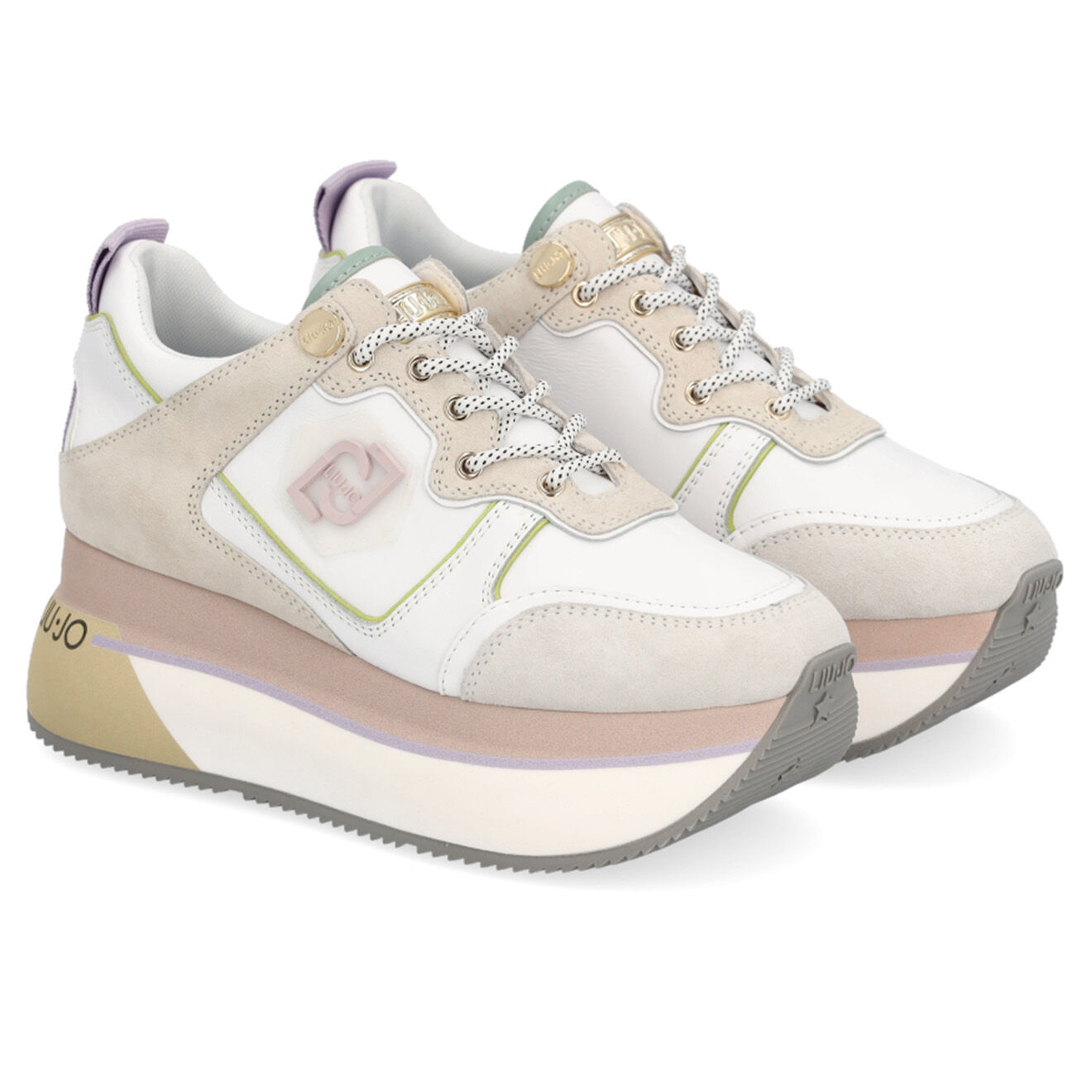 Liu-Jo Sneakers en Cuir Yuza blanc/multicolore