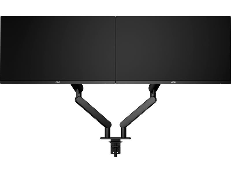 AOC Tischhalterung AM420B Dual bis 9 kg – Schwarz Ergonomische Tischhalterung für zwei Monitore bis 34