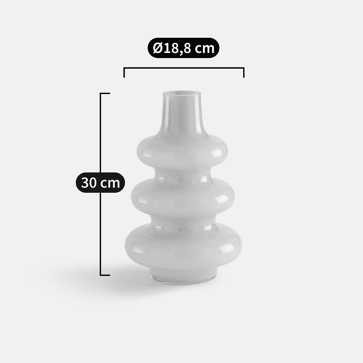 LA REDOUTE INTERIEURS<br>Vaso de vidro Alt.30 cm Olia