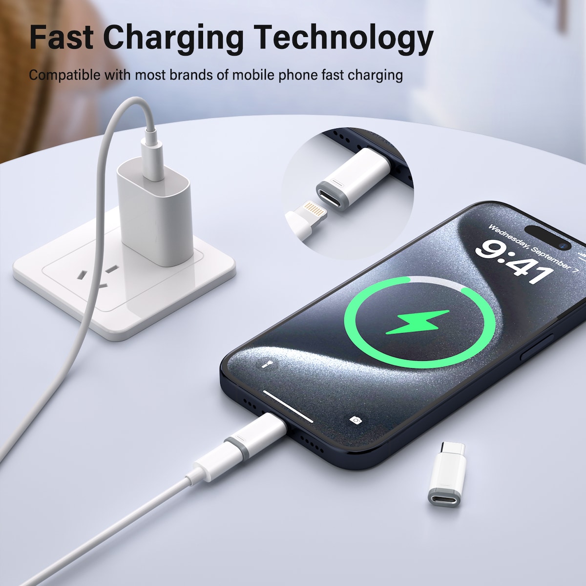Adapter, lightning (hun) til USB-C (hann)