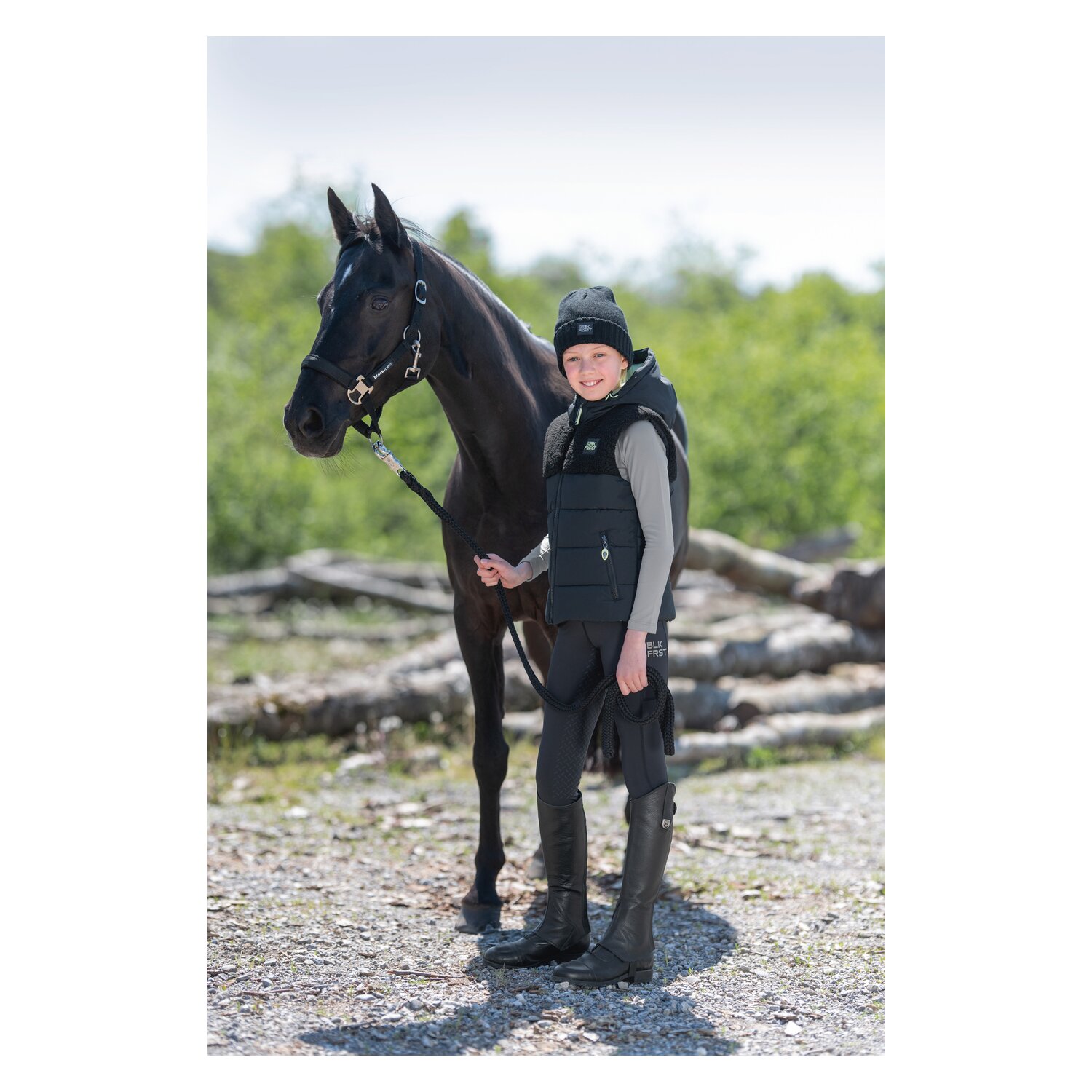 black forest kids Grip-Vollbesatz-Reitleggings  - black